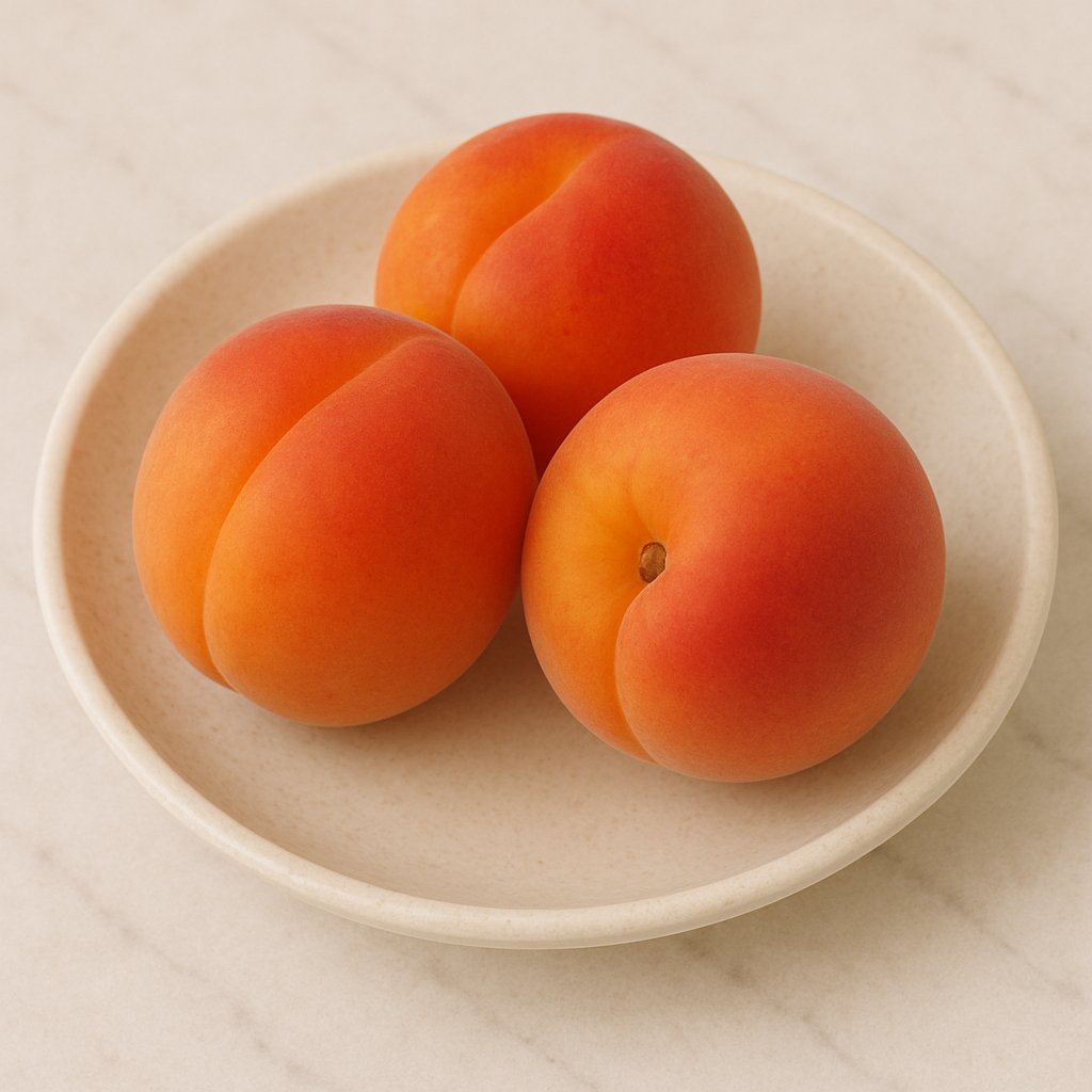 Frische rohe Aprikosen mit Kern aufgeschnitten