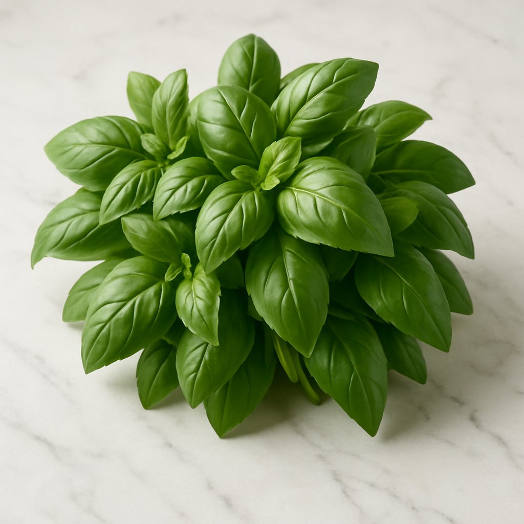Frische grüne Basilikumblätter