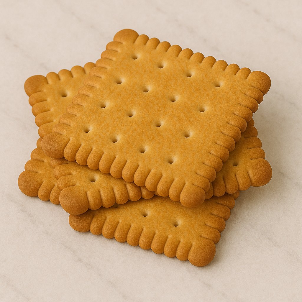 Mehrere goldbraune Butterkekse auf einem Teller