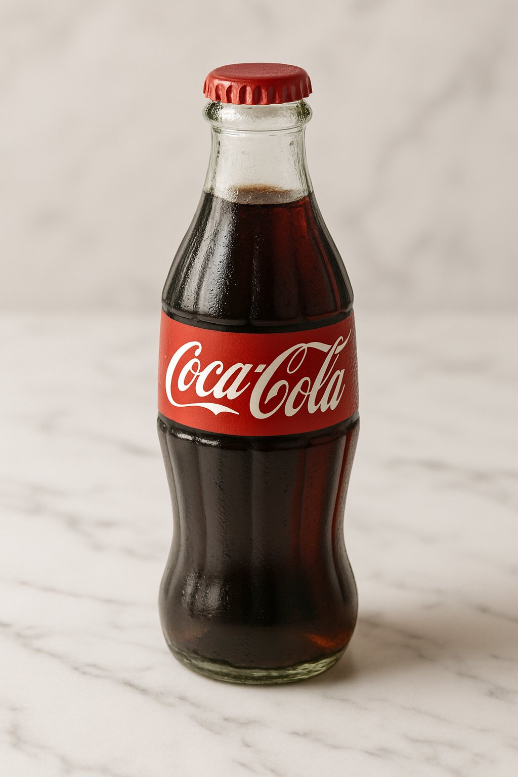 Glas mit Coca-Cola und Eiswürfeln