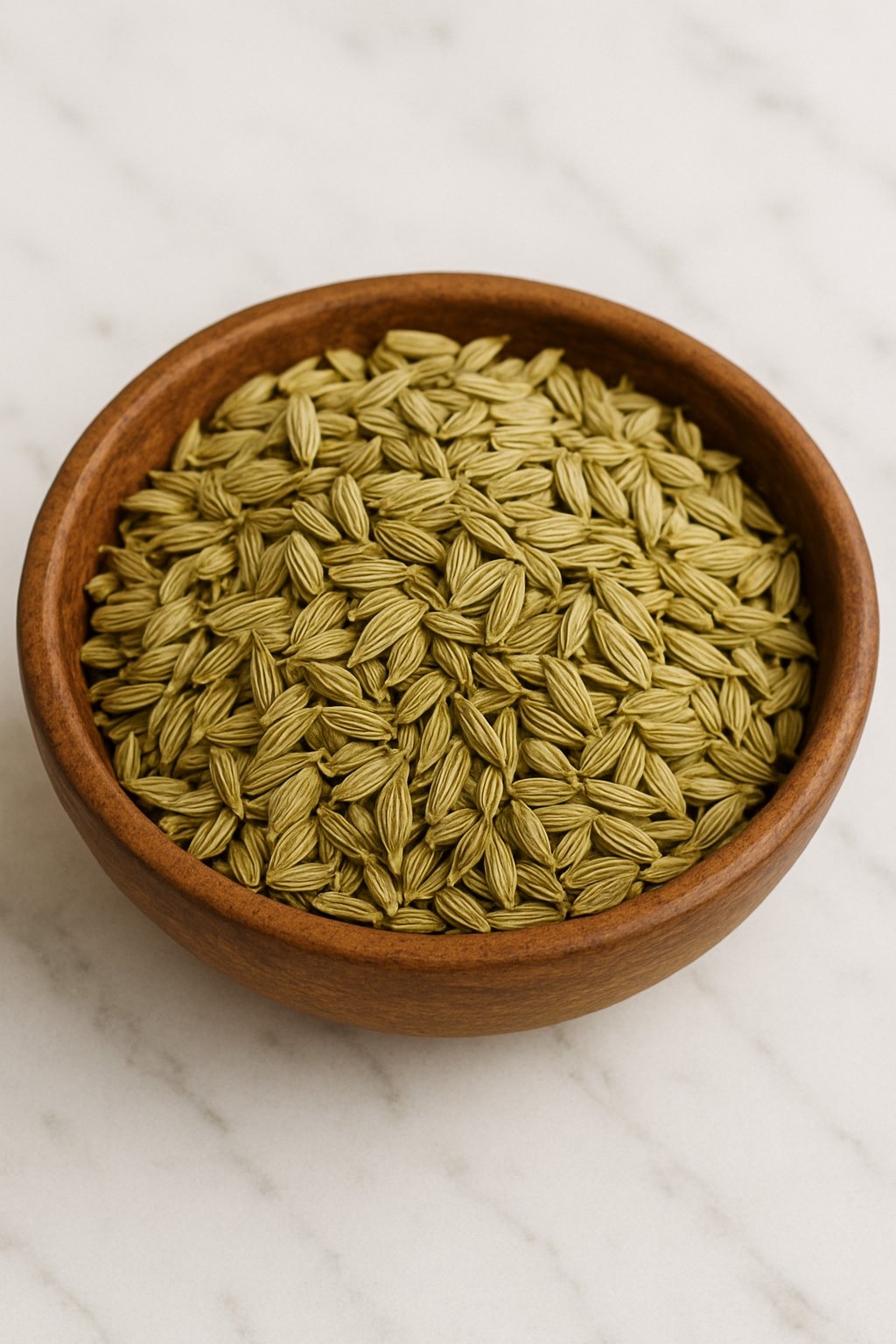 Getrocknete Fenchelsamen in einer Schale