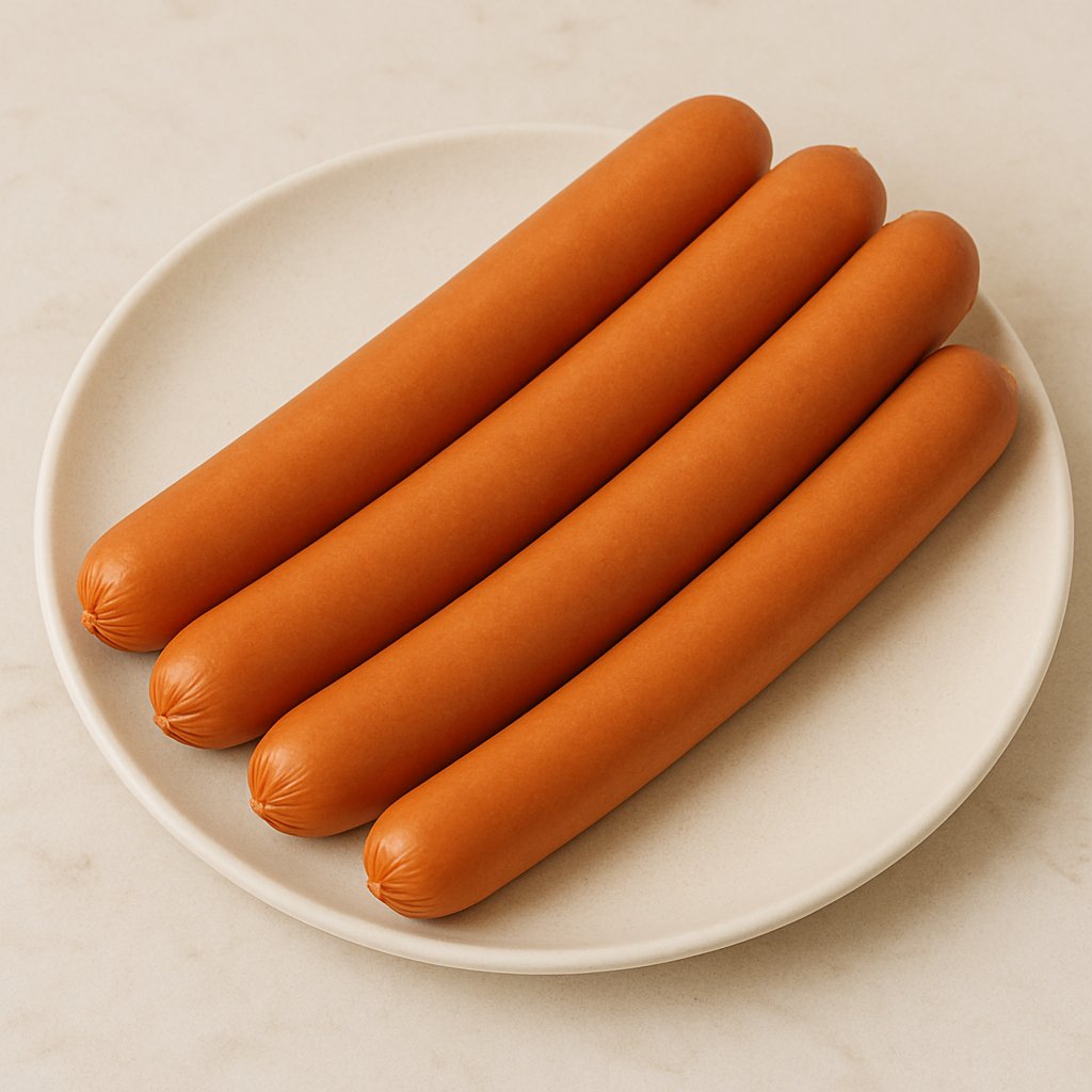 Mehrere Frankfurter Würstchen auf einem Teller