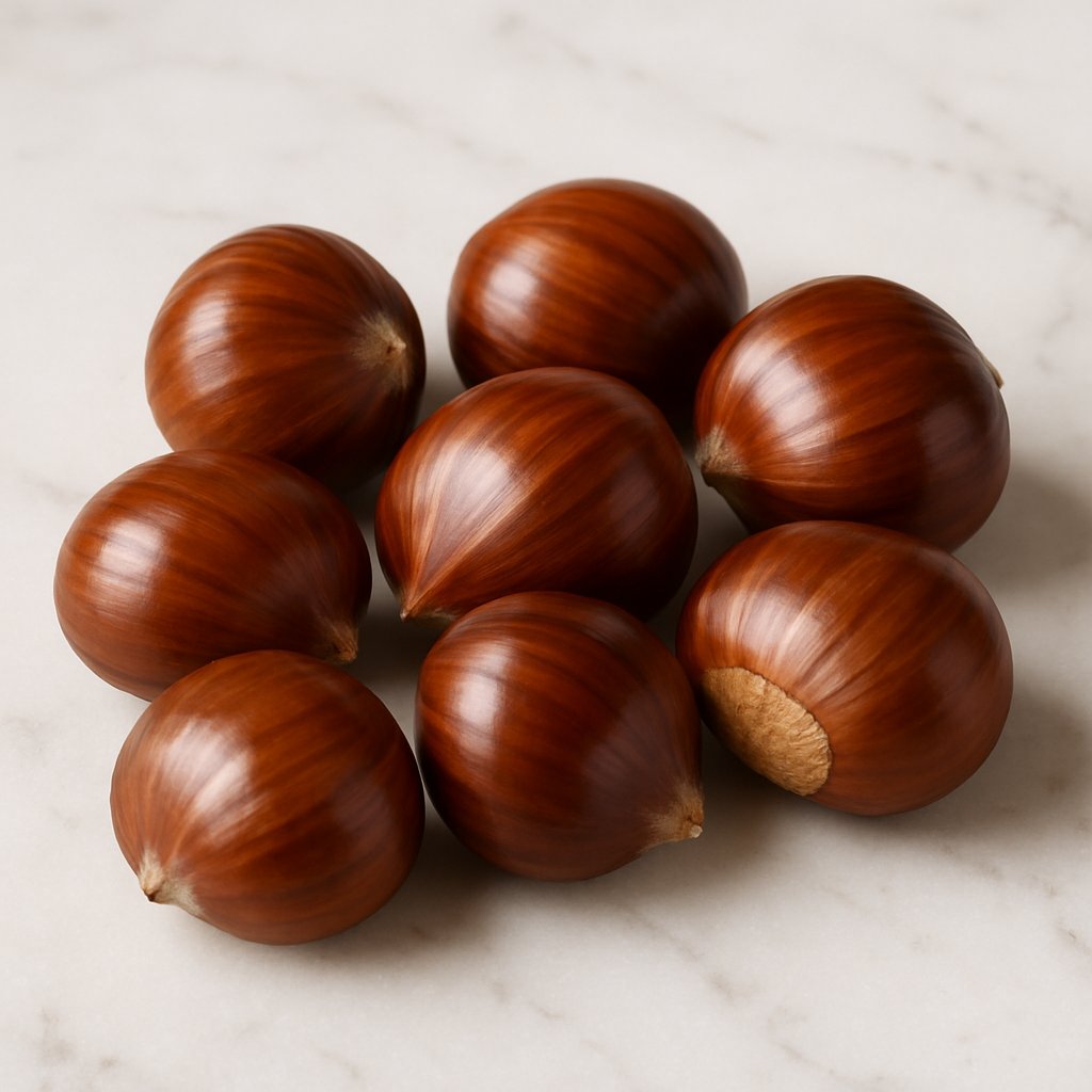 Frische Maronen mit Schale