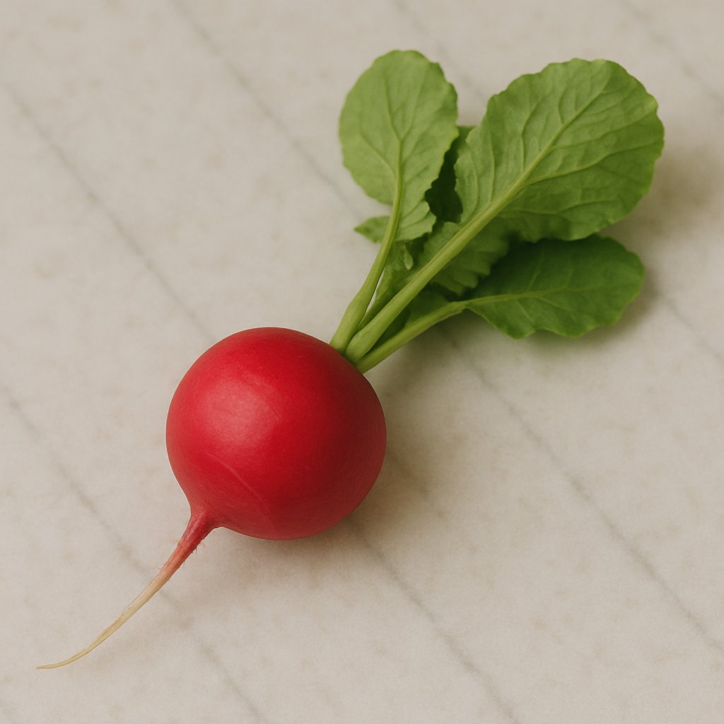 Frische rote Radieschen mit Grün