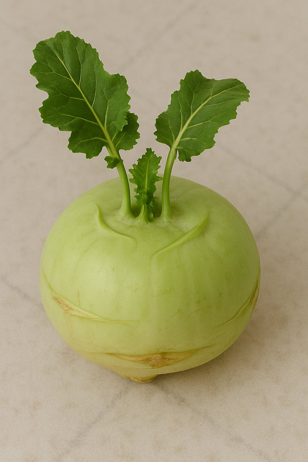 Frischer Kohlrabi mit Blättern