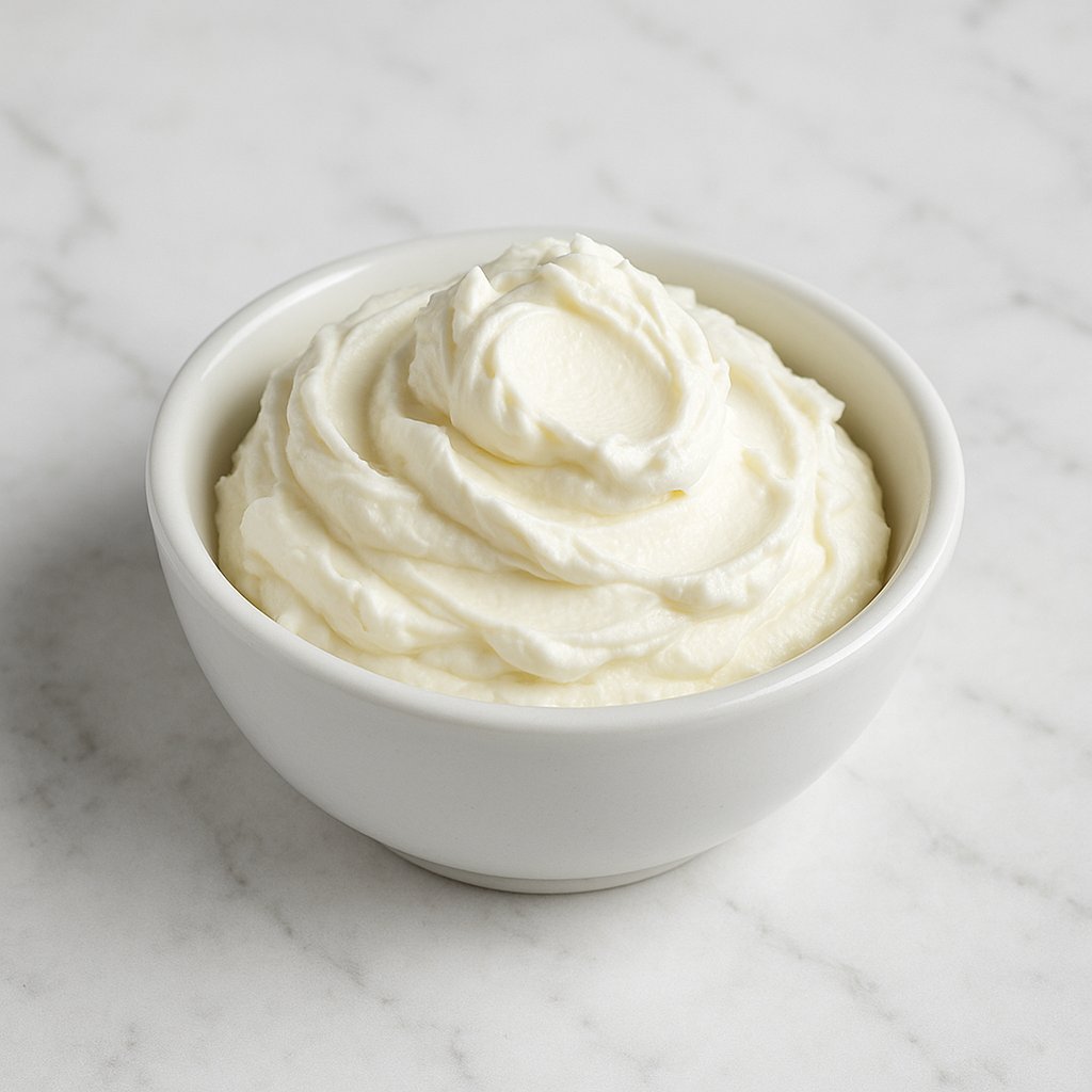 Schale mit cremigem Frischkäse