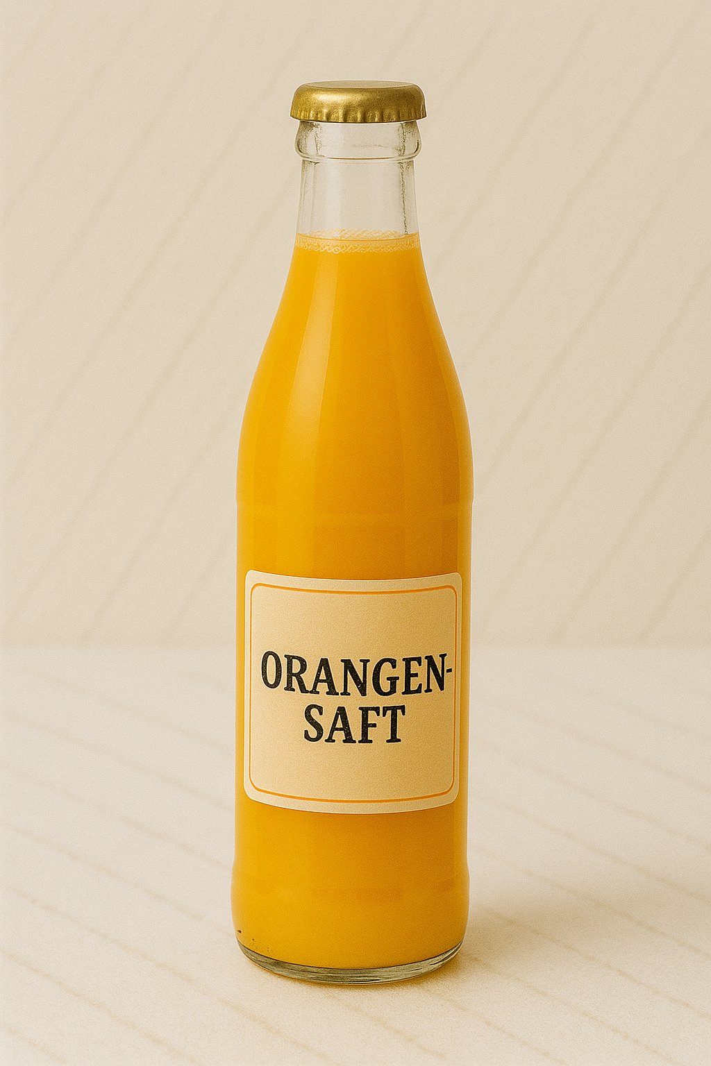 Glas Orangensaft mit Orange