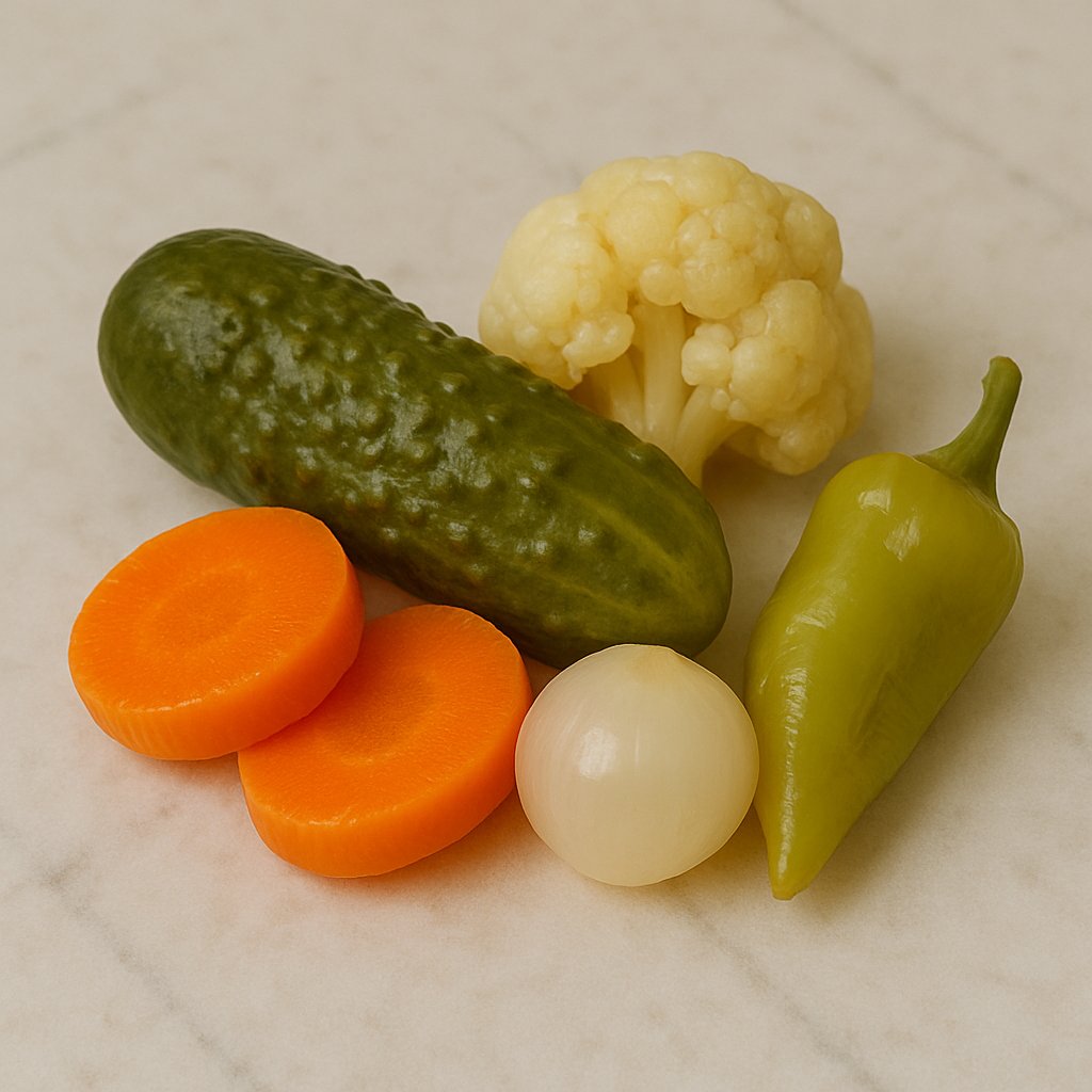 Glas mit Mixed Pickles