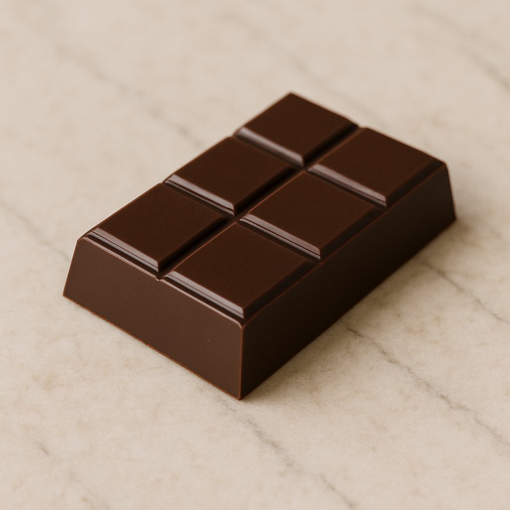 Stück Halbbitterschokolade aufgebrochen