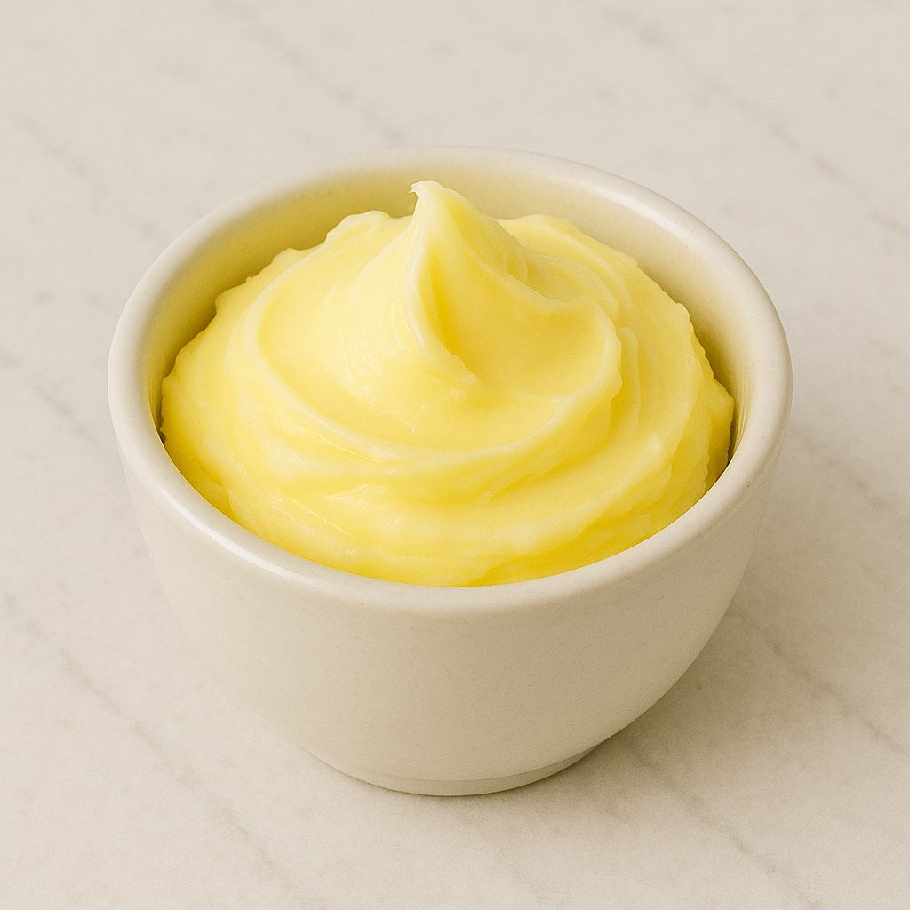 Halbfettmargarine in Schale mit Messer