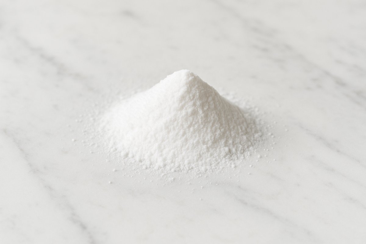 Hirschhornsalz als weißes Pulver in einer kleinen Schale