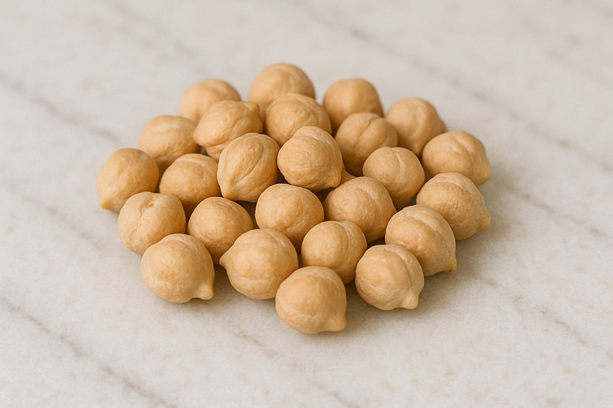 Getrocknete Kichererbsen in einer Schüssel