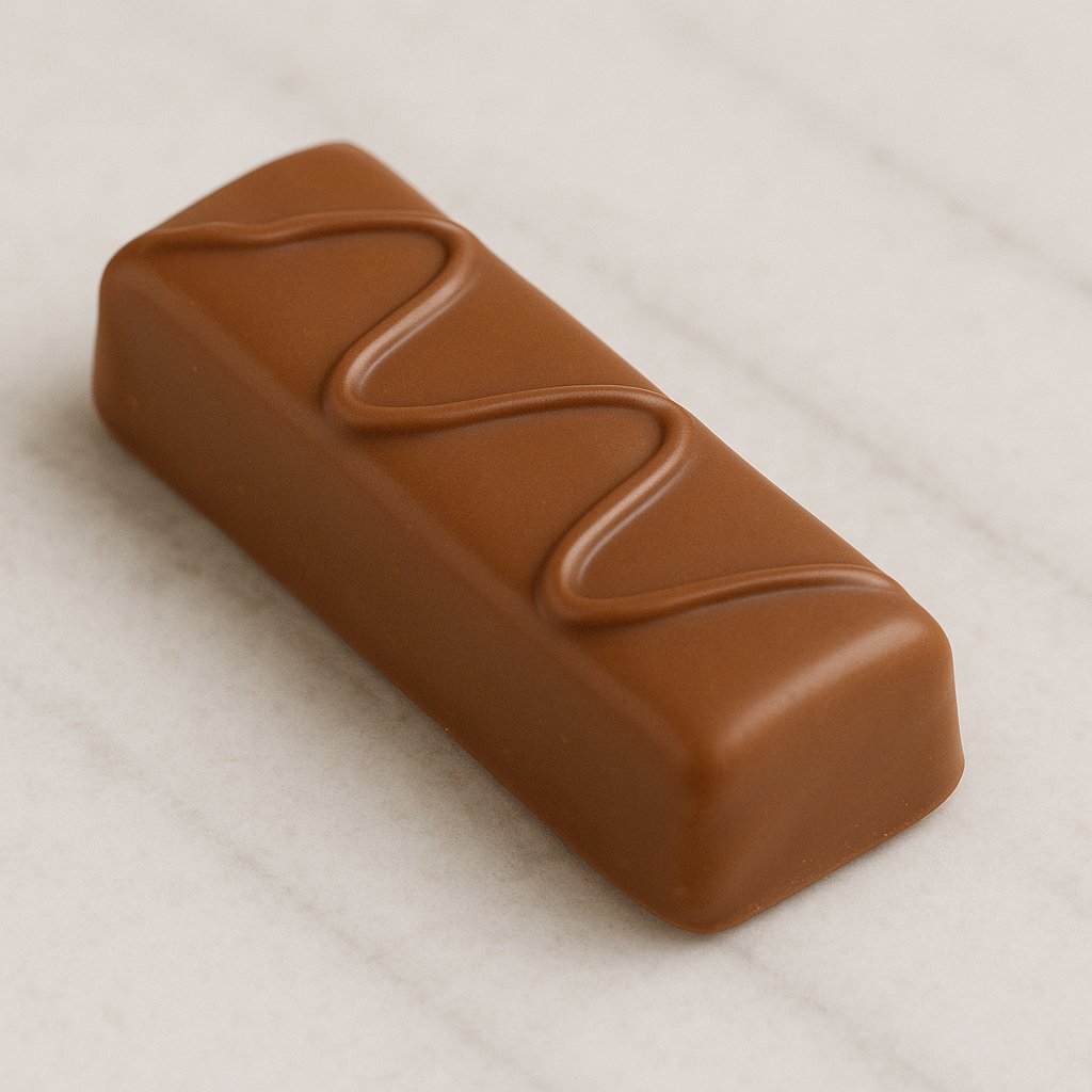 Riegel Kinder Schokolade mit aufgebrochener Milchcreme-Füllung