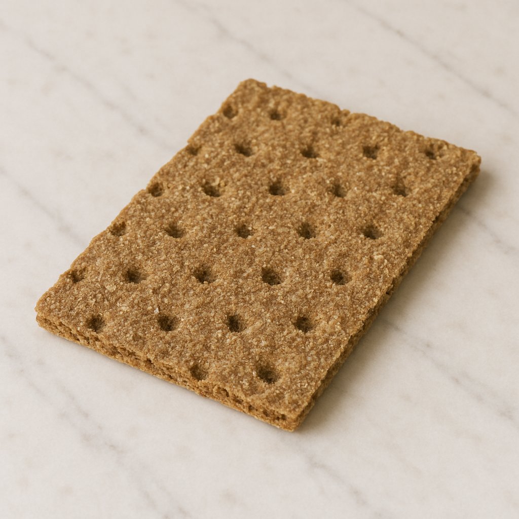 Mehrere Scheiben Knäckebrot auf einem Holzbrett