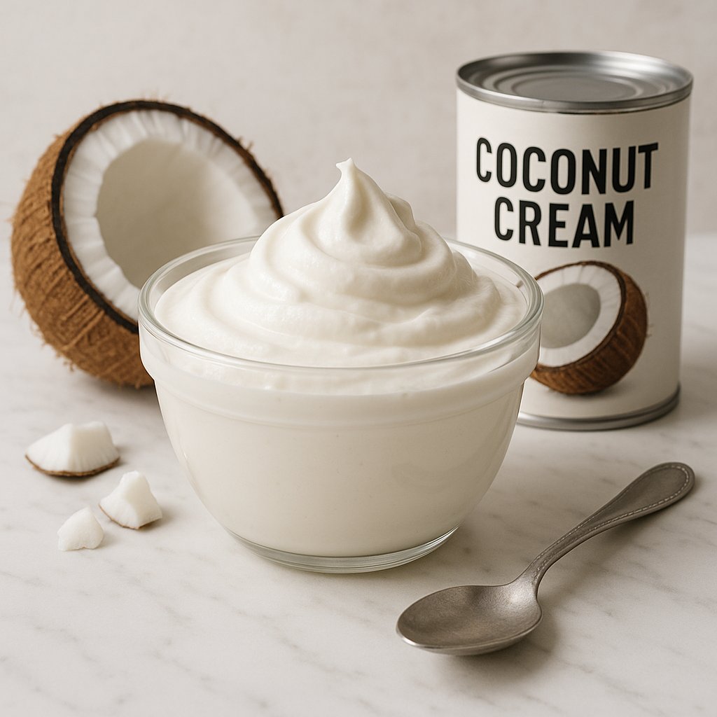 Kokosnusscreme in einer Schale, cremig und weiß