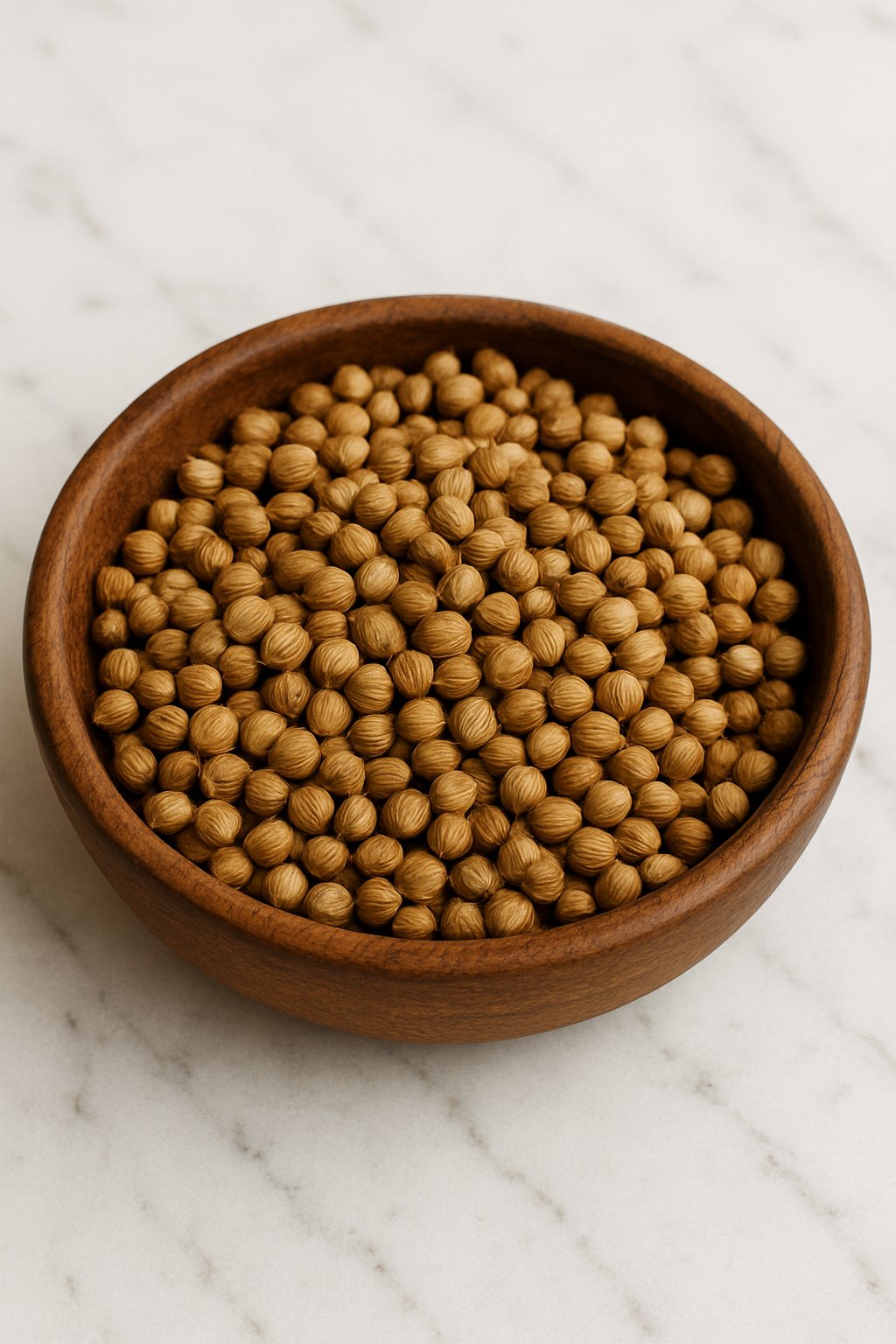 Getrocknete Koriandersamen in einer Schale