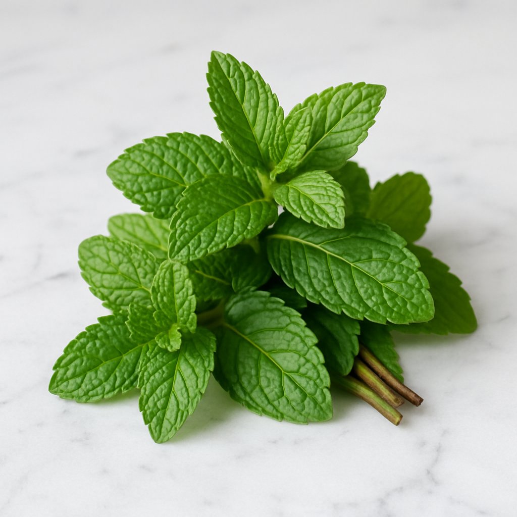 Frische Minzblätter in Nahaufnahme