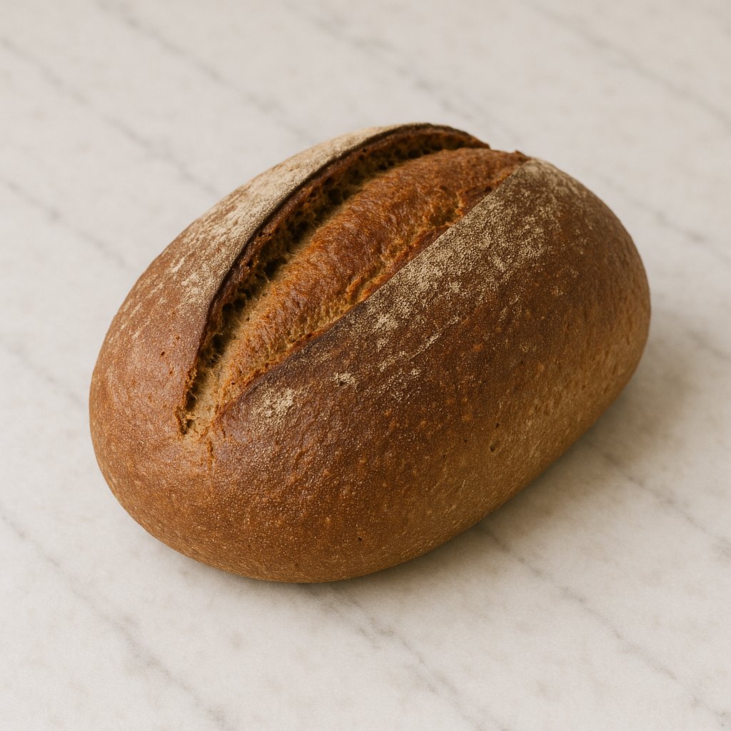 Aufgeschnittenes Mischbrot aus Roggen- und Weizenmehl