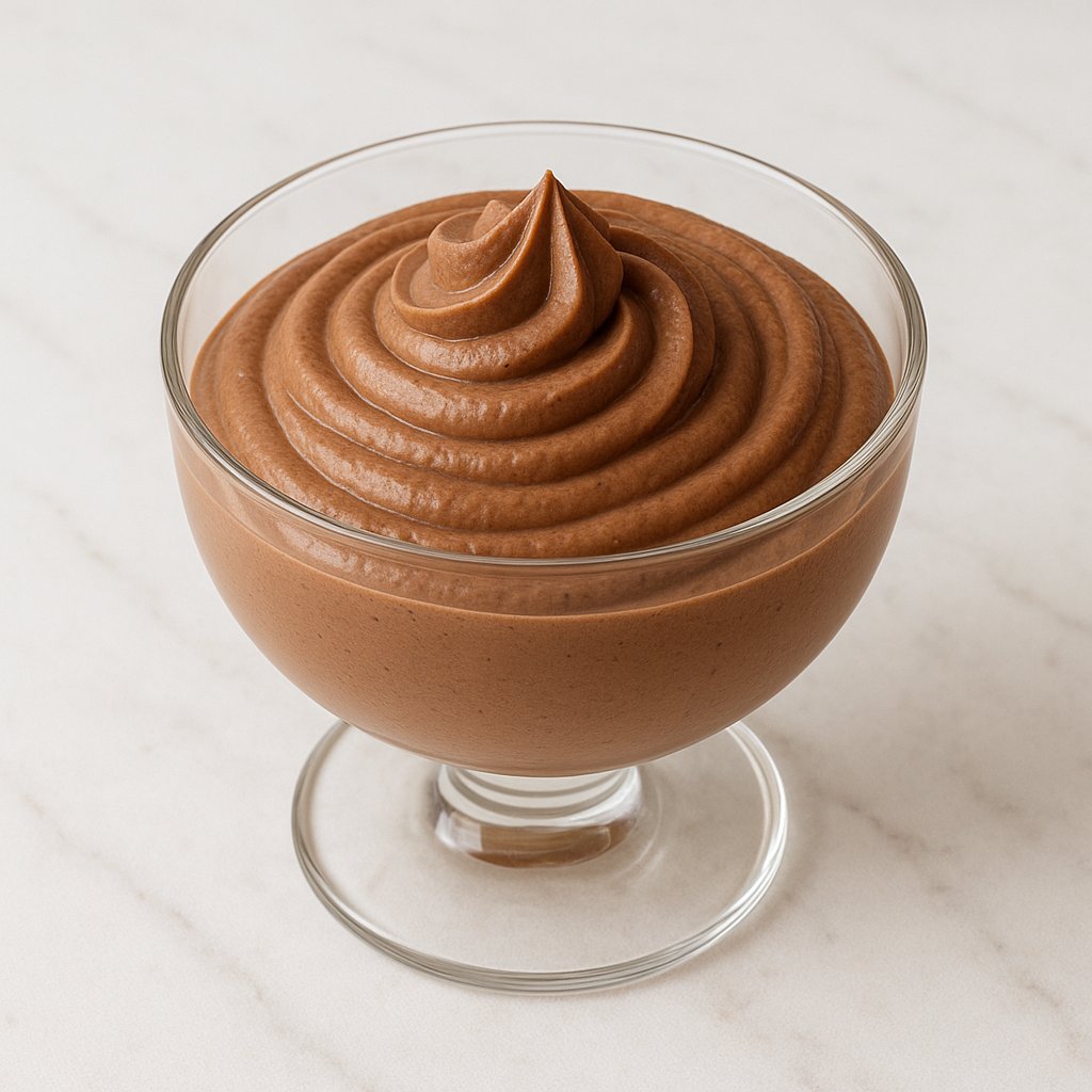 Schüssel mit luftiger Mousse-Dessertcreme