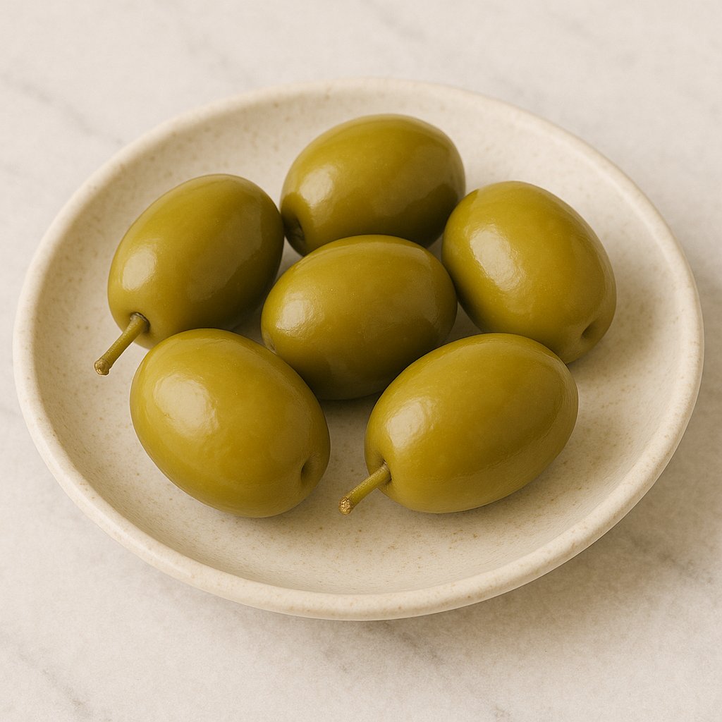 Schüssel mit grünen Oliven