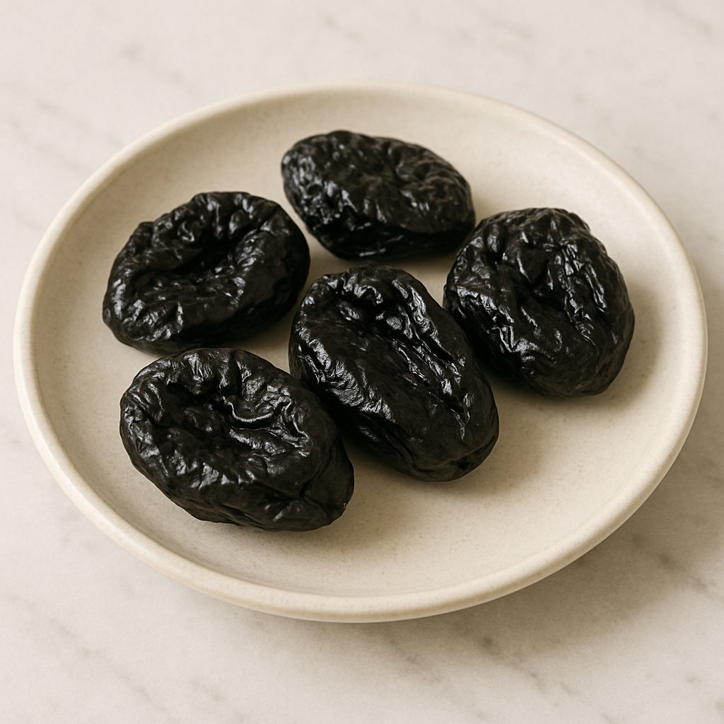 Getrocknete Pflaumen auf einem Teller