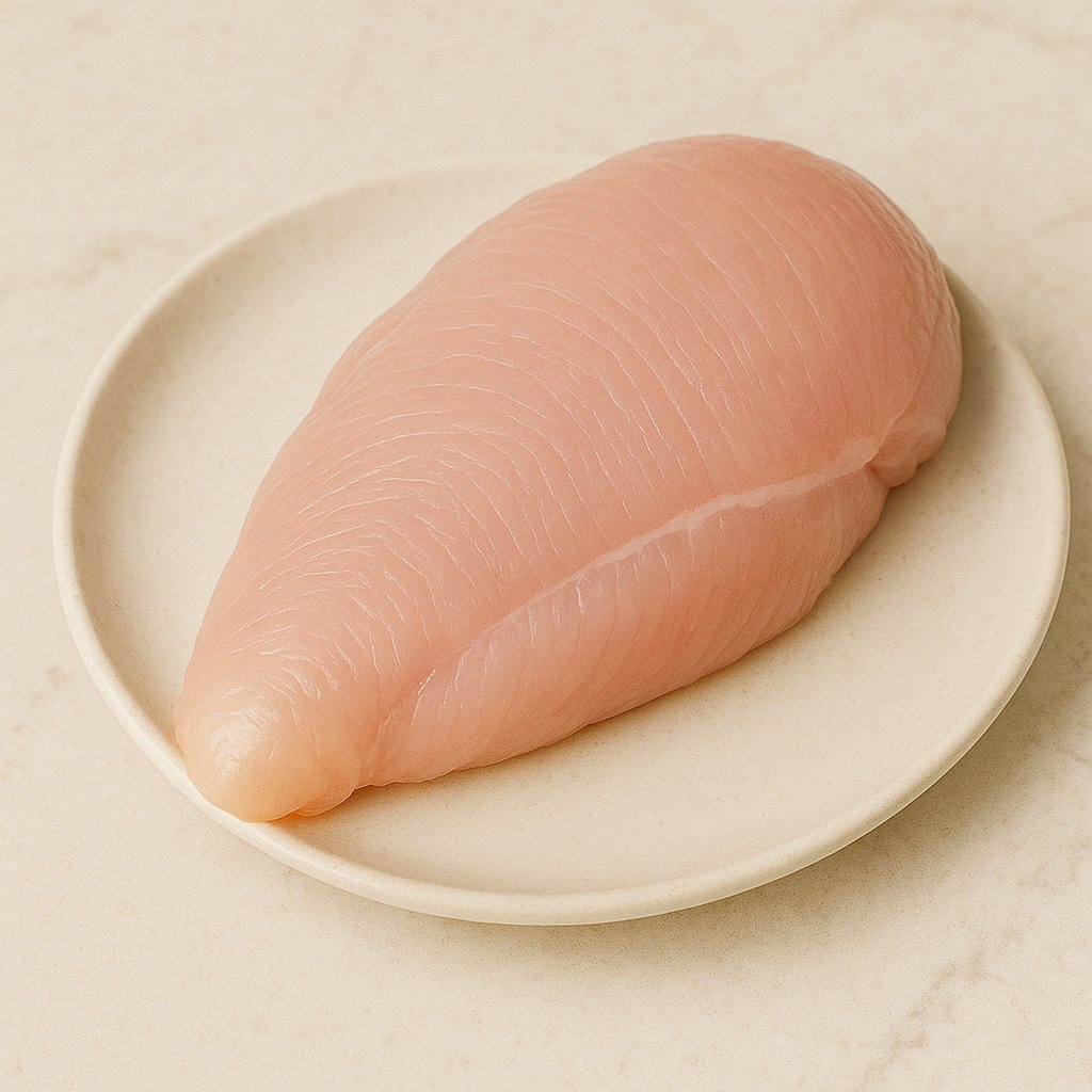 Rohes Putenfleisch auf einem Schneidebrett