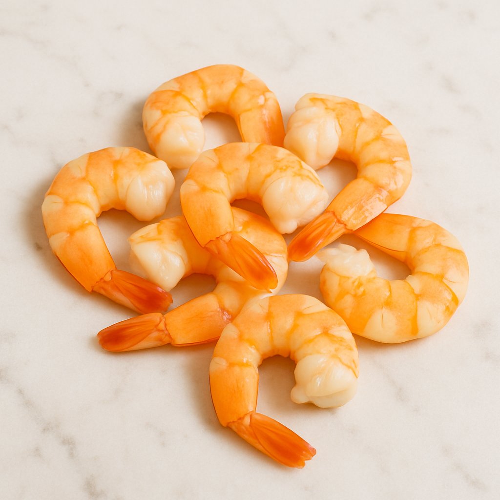 Vorgegarte Shrimps auf einem Teller