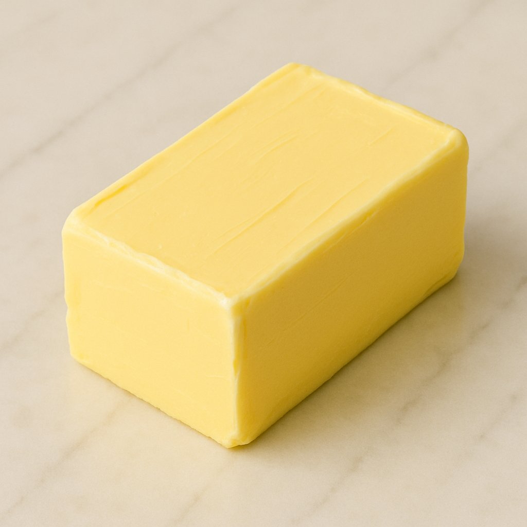 Stück Butter auf einem Teller