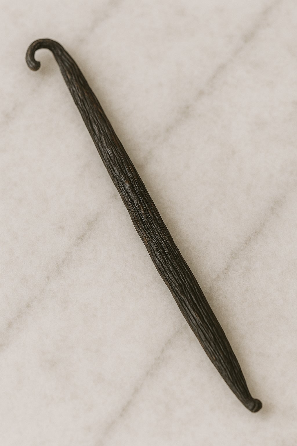 Getrocknete Vanilleschoten auf einem hellen Untergrund