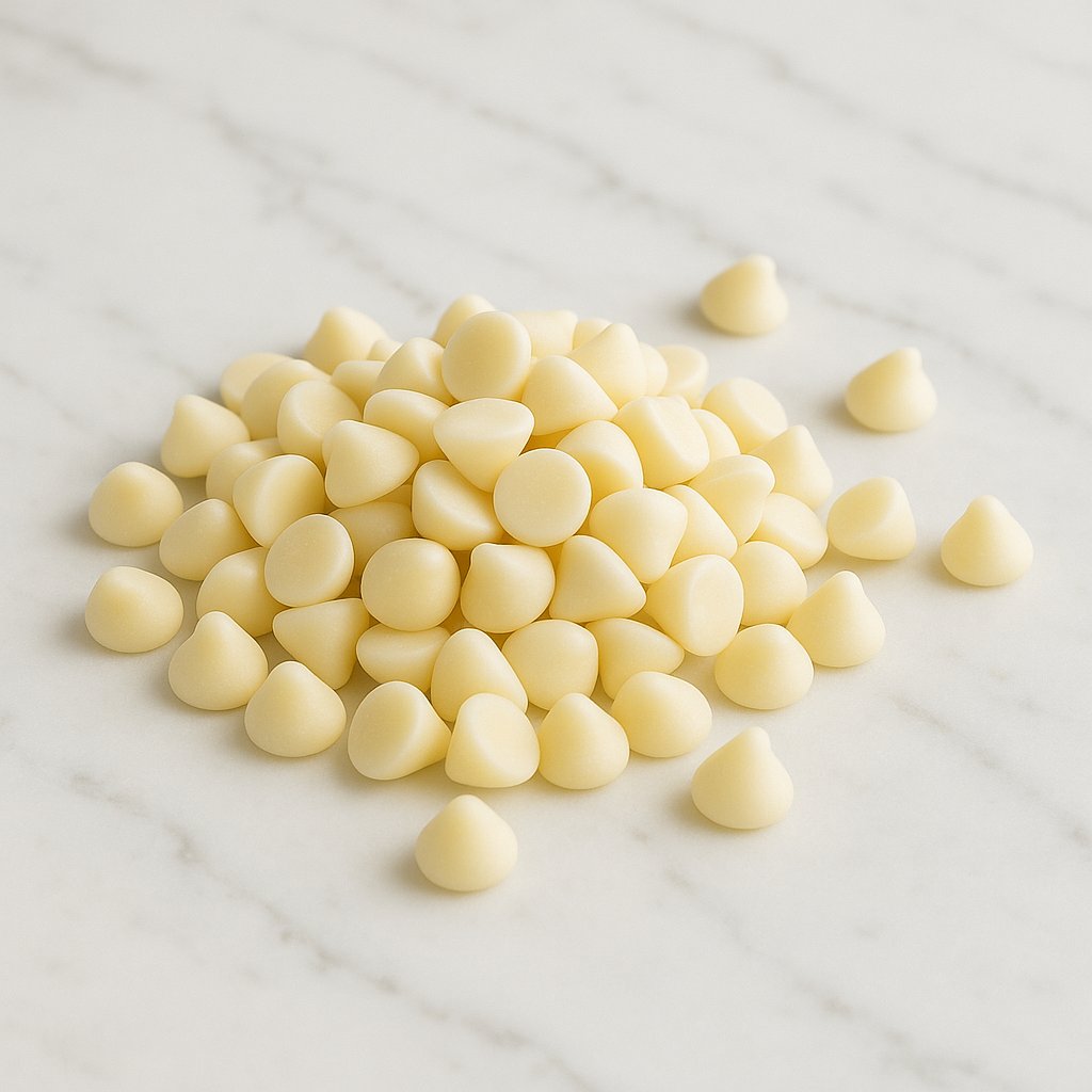 Tafel weiße Schokolade in Stücke gebrochen