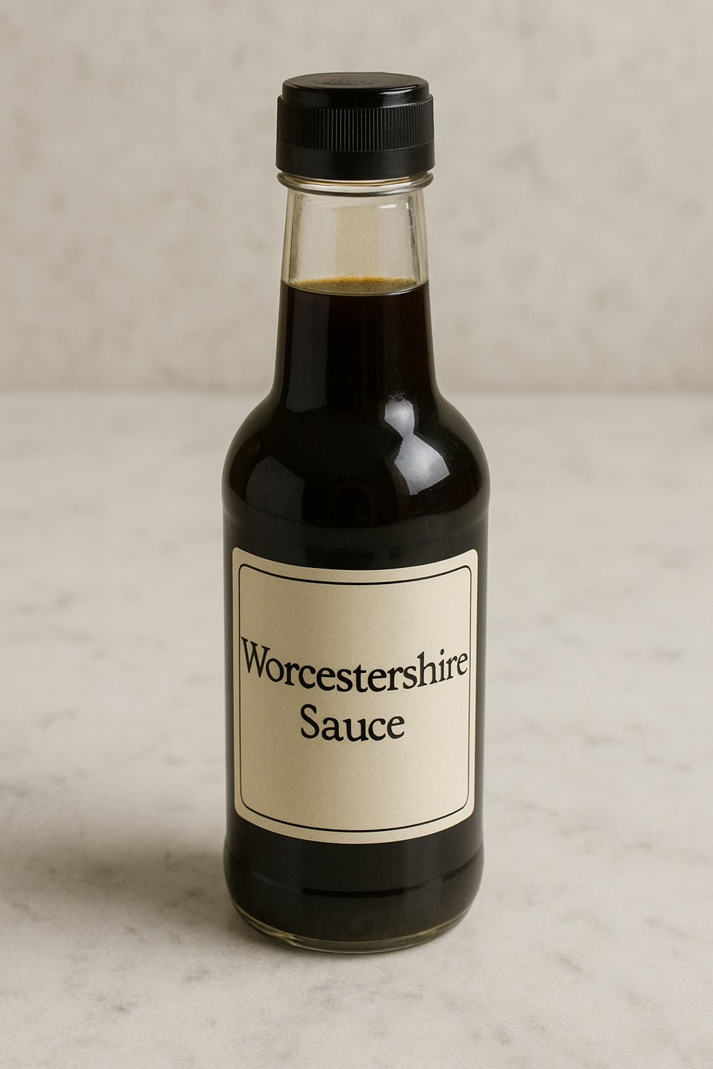 Ein kleines Schälchen mit dunkler Worcestersauce