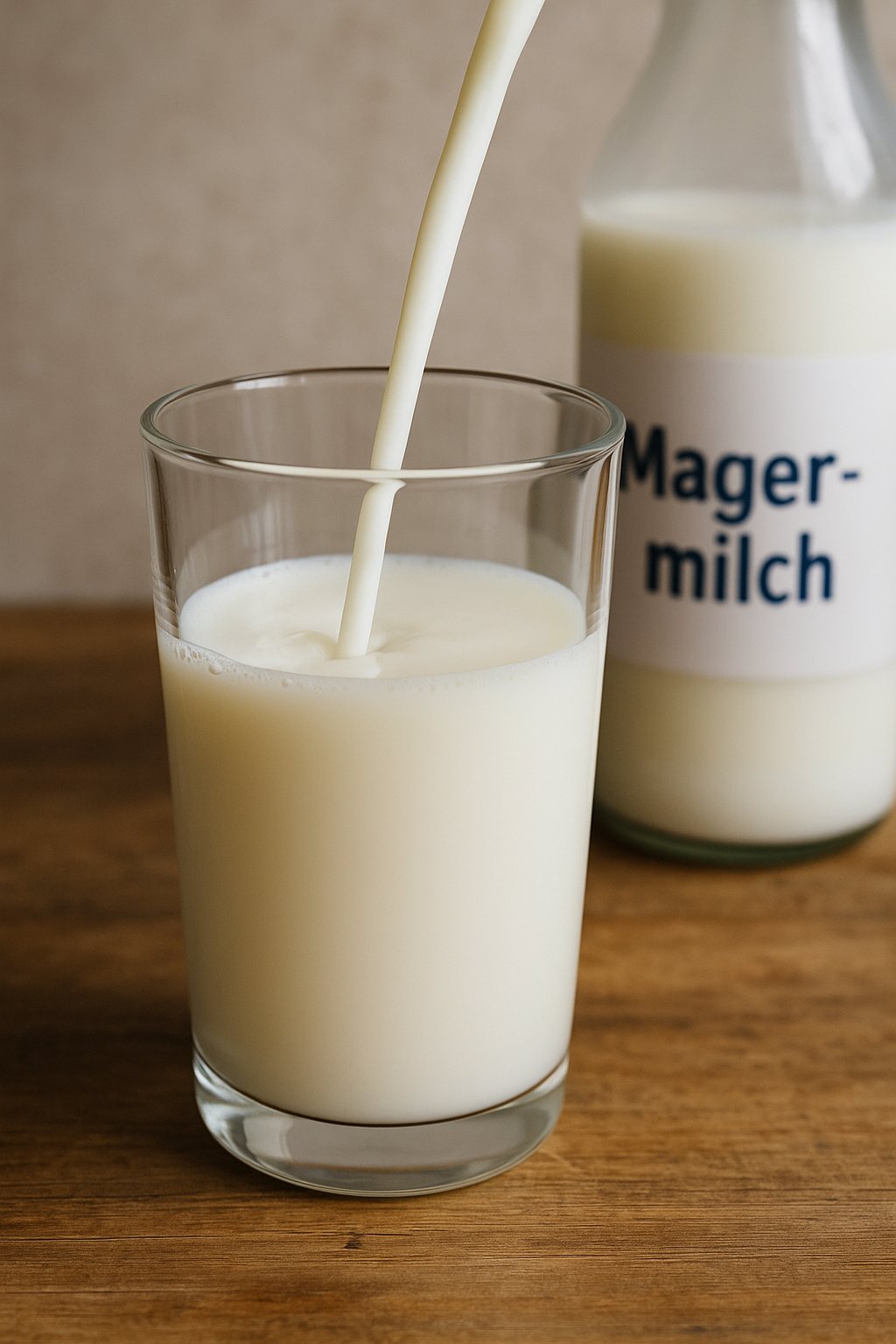 Glas mit Magermilch
