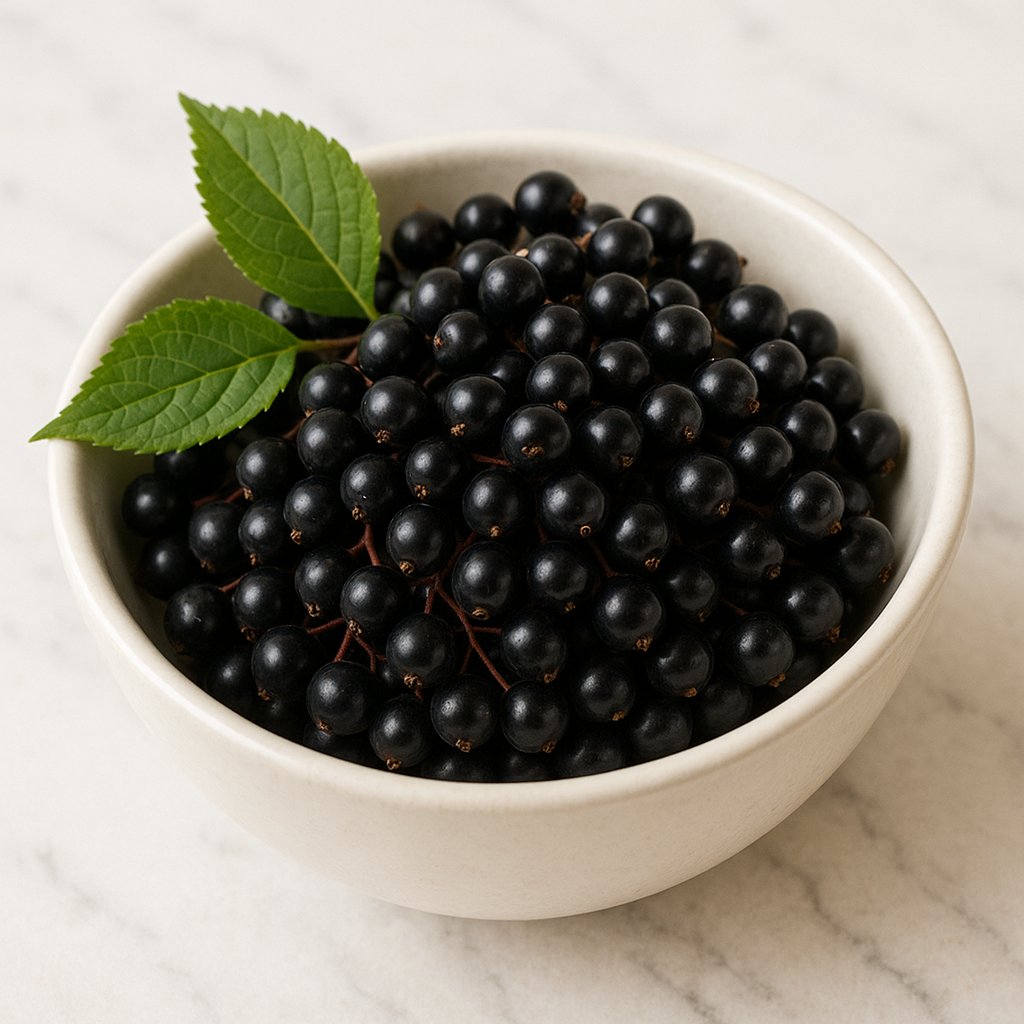 Frische Holunderbeeren