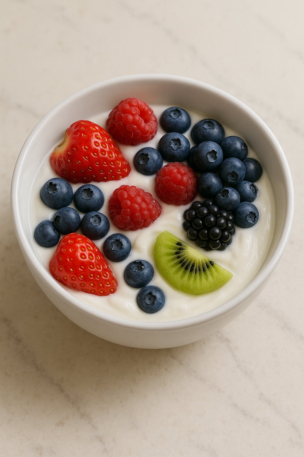 Joghurt mit bunten Früchten