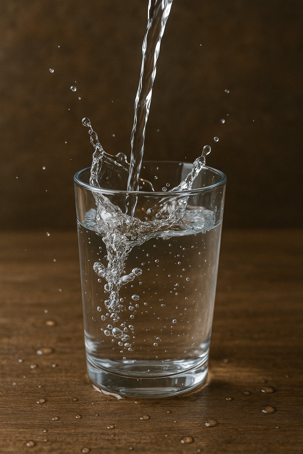 Lauwarmes Wasser in einem Glas