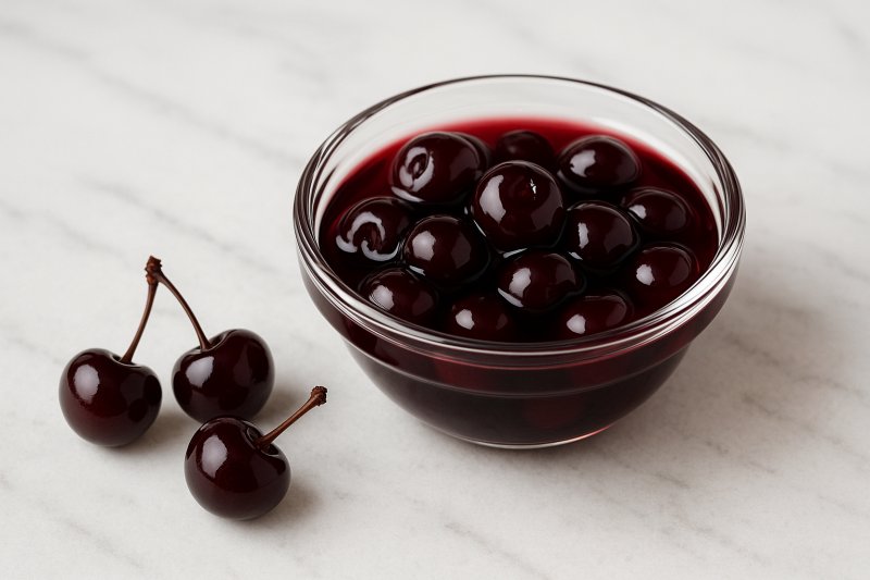 Amarena-Kirschen in Sirup in einer Schale