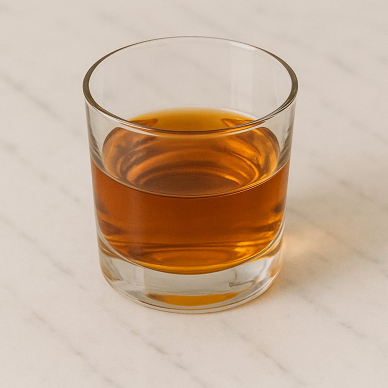 Eine Flasche Whisky mit Glas