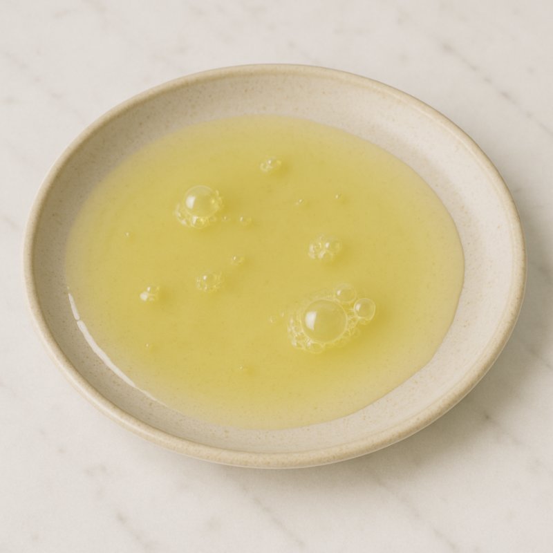 Rohes Eiweiß in einer Schüssel neben einer aufgeschlagenen Eierschale