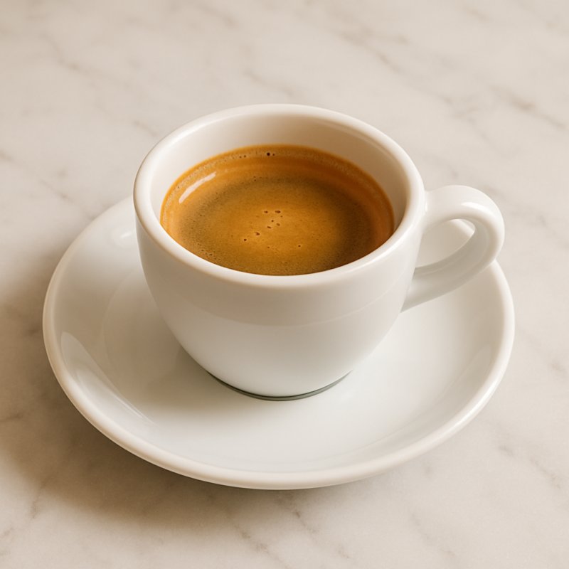 Eine kleine Tasse frisch zubereiteter Espresso