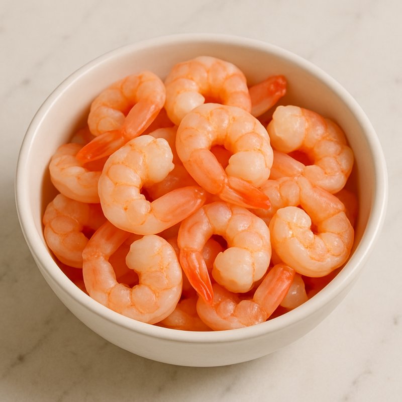 Rohe Gamberetti auf Eis mit Schale