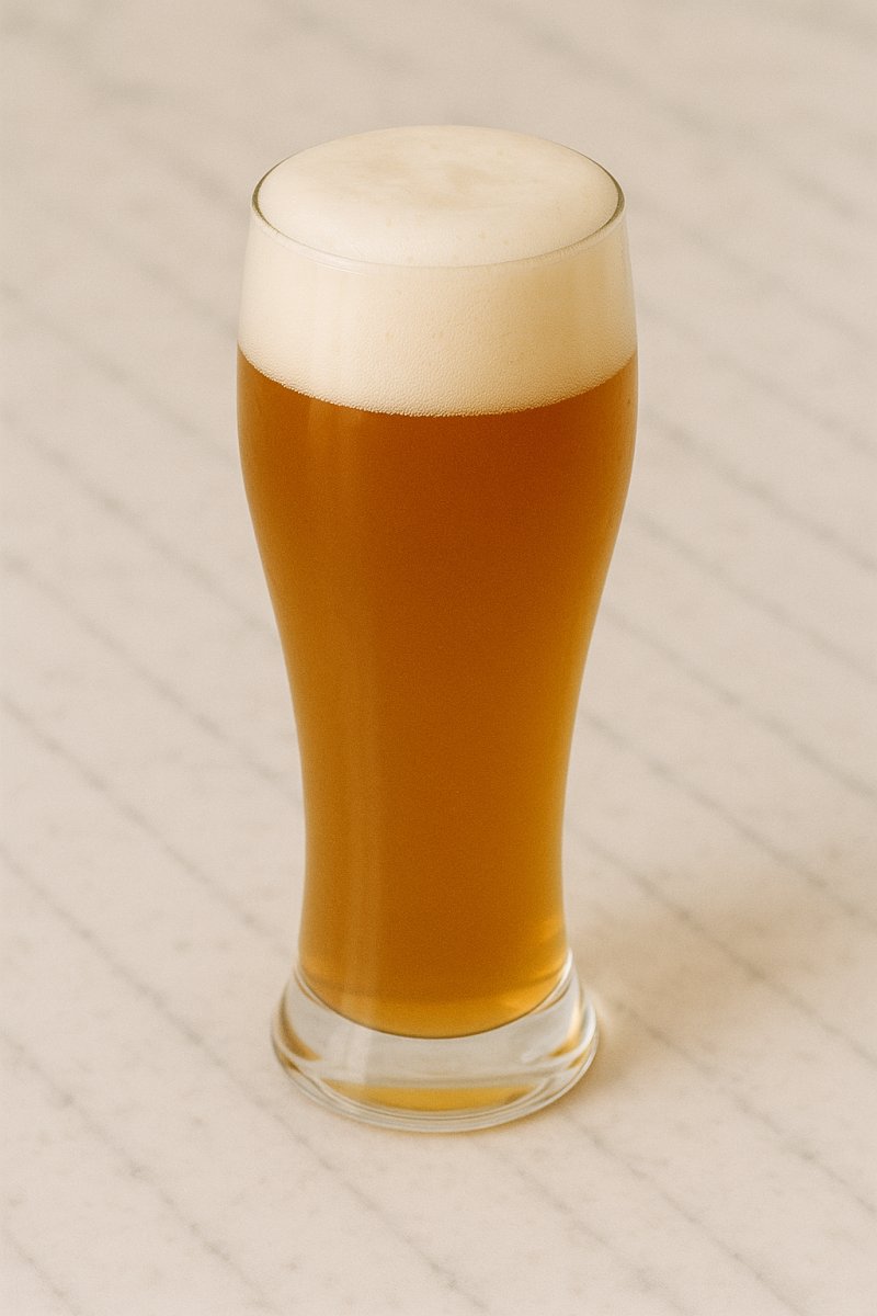 Glas Bier mit Schaumkrone
