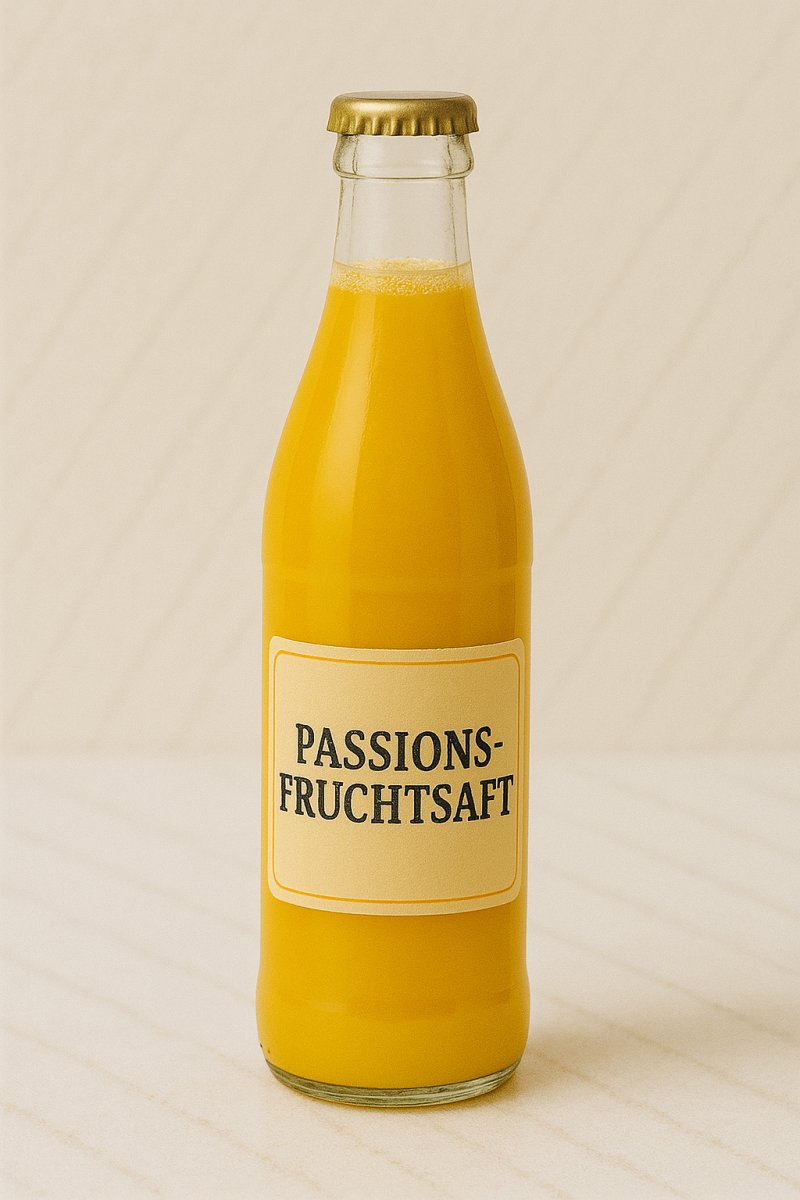 Glas mit Passionsfruchtsaft