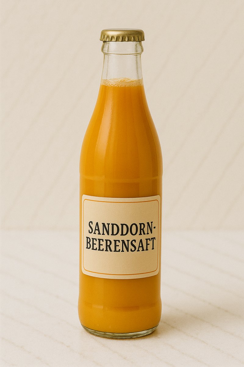 Glas mit Sanddornsaft