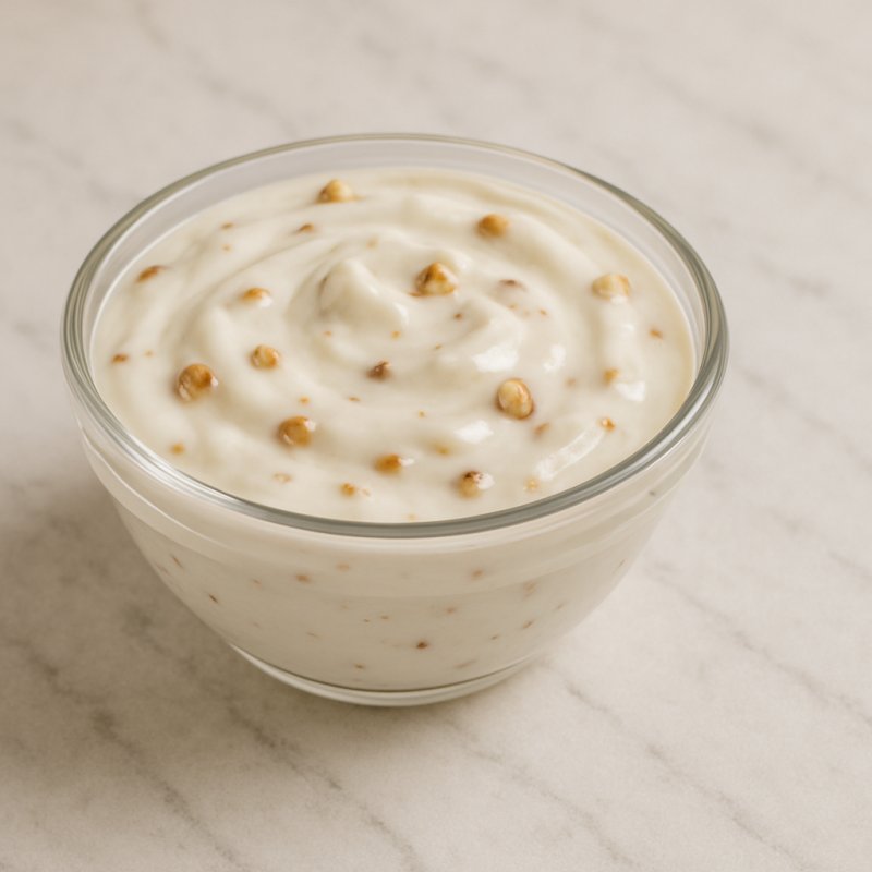 Becher mit cremigem Haselnussjoghurt und Haselnüssen