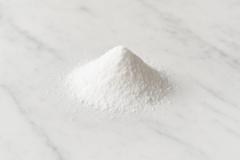 Hirschhornsalz als weißes Pulver in einer kleinen Schale