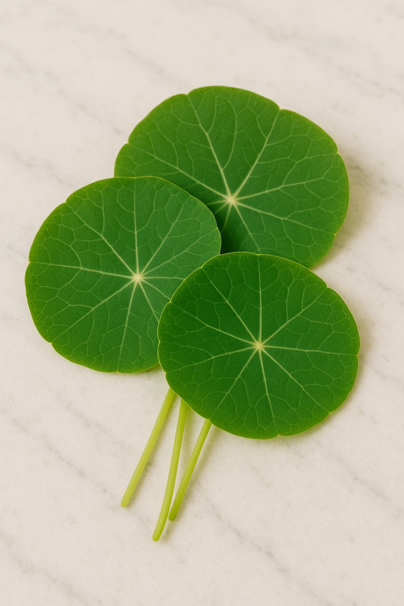 Frische Kapuzinerkresseblätter