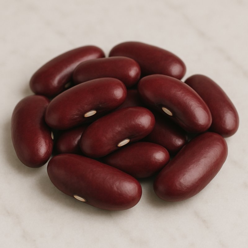 Getrocknete rote Kidney-Bohnen in einer Schale