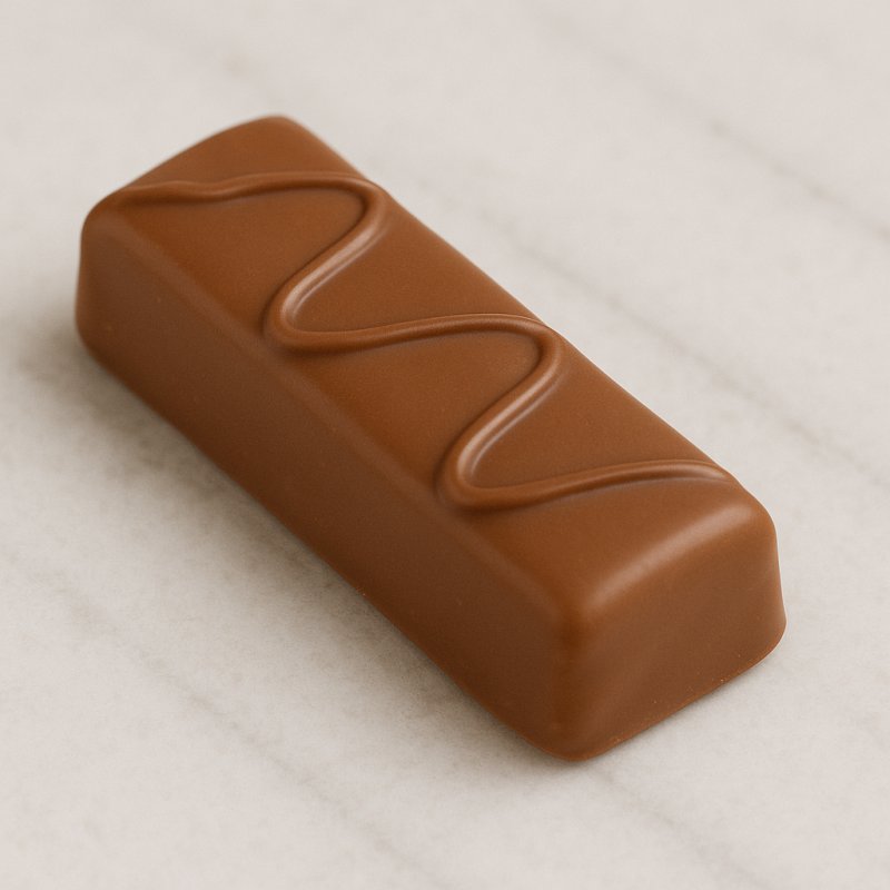 Riegel Kinder Schokolade mit aufgebrochener Milchcreme-Füllung