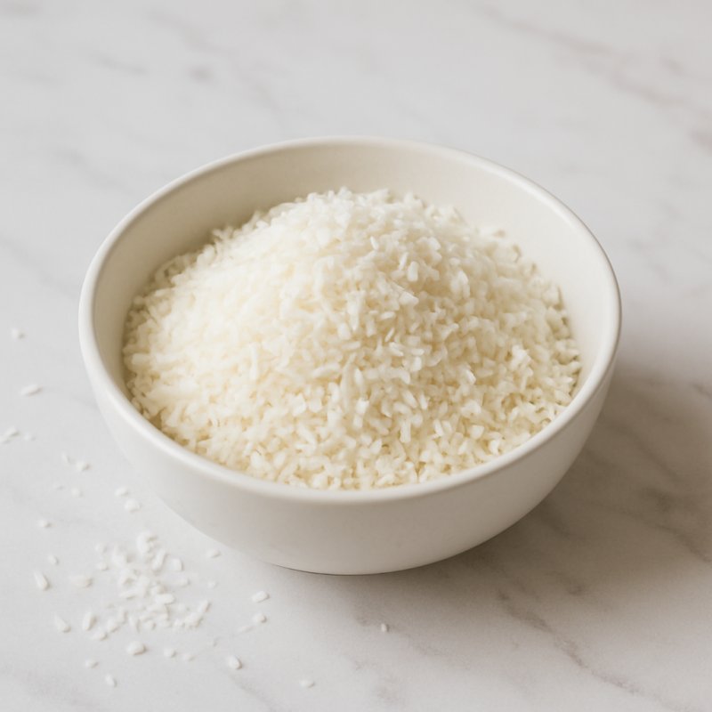 Kokosflocken in einer Schale