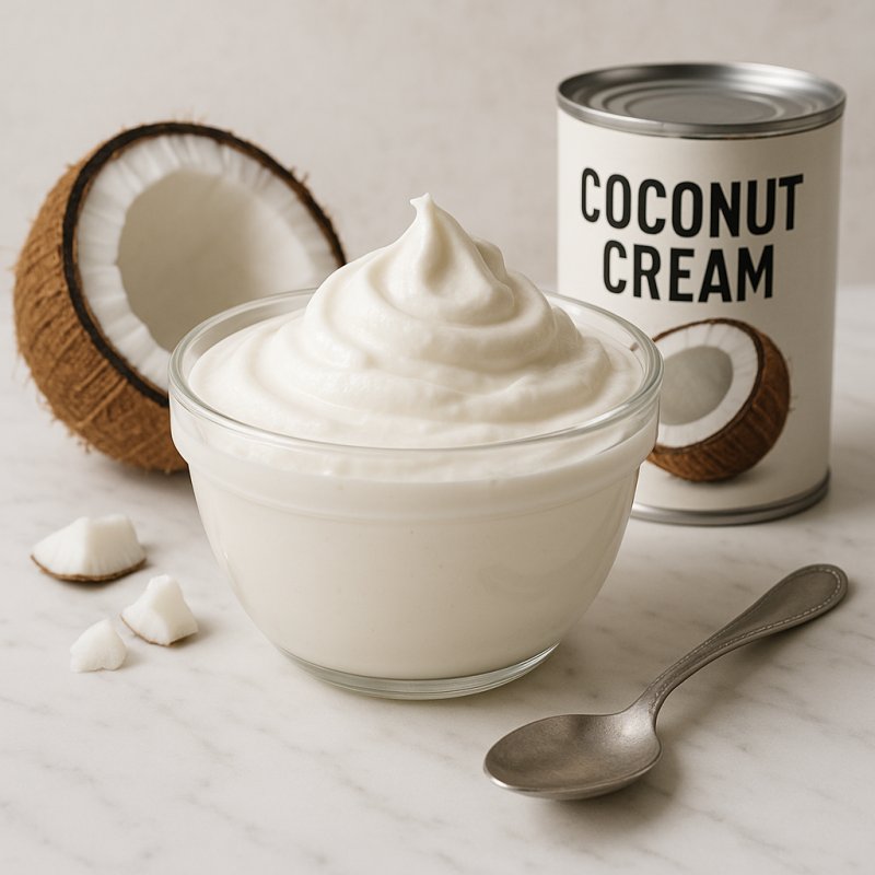 Kokosnusscreme in einer Schale, cremig und weiß